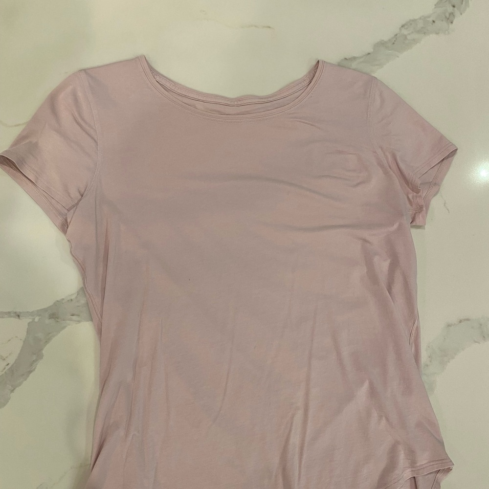 Size 6 lululemon pale pink t-shirt